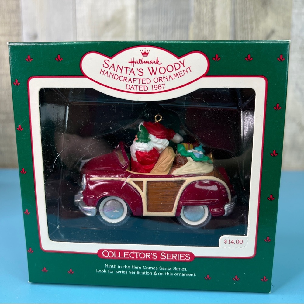 Hallmark Keepsake Ornament Here Comes Santa Series Santa Woody Handcrafted 1987